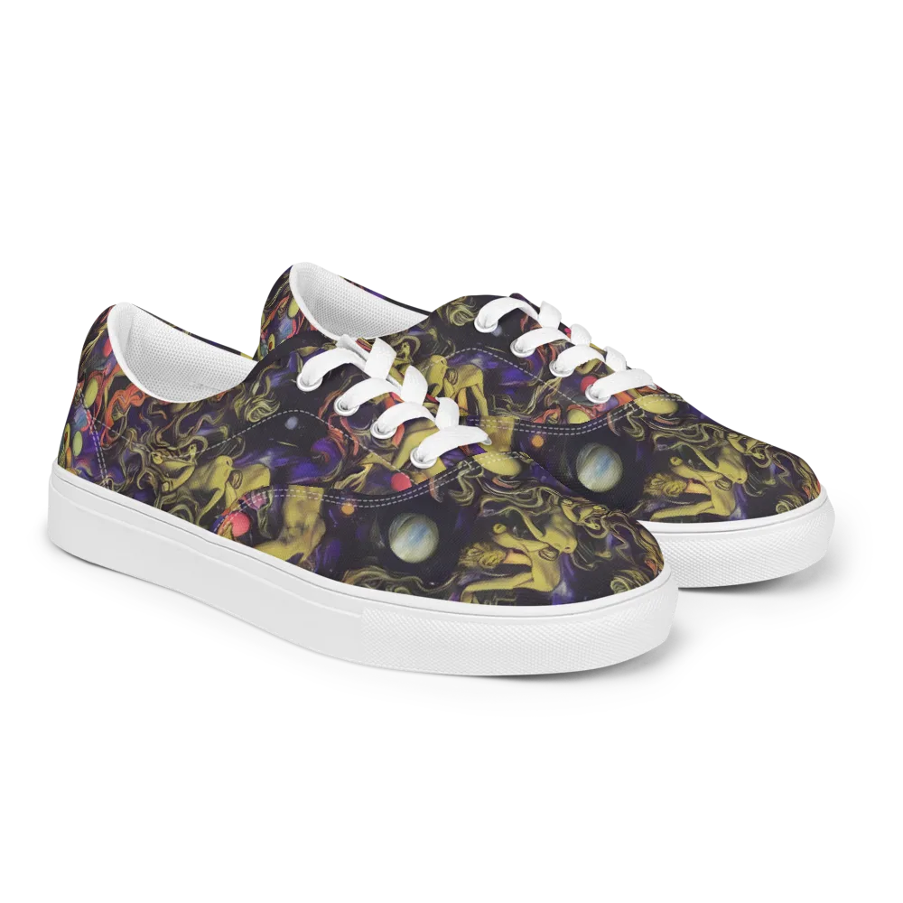 Galactic Playground on Men's Lace-Up Canvas Shoes — Right Front