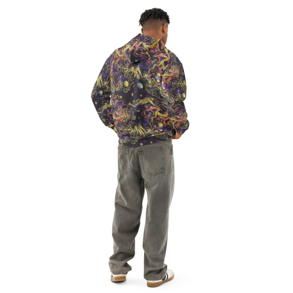 Galactic Playground on Cotton Hoodie — Back