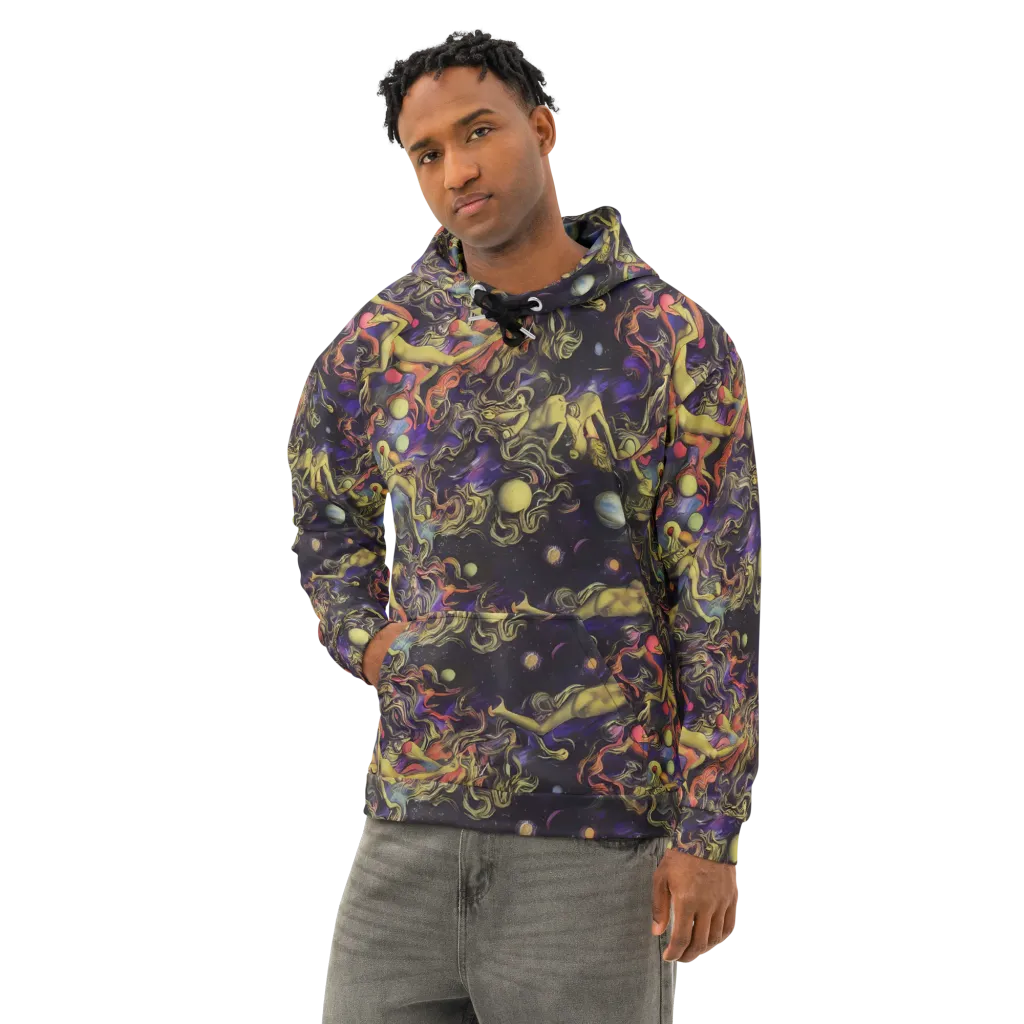 Galactic Playground on Cotton Hoodie — Left Front