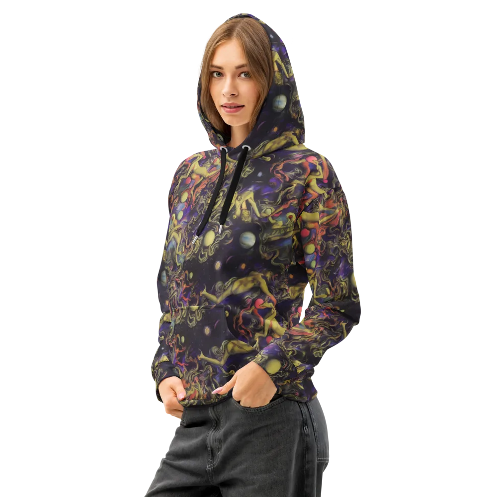 Galactic Playground on Cotton Hoodie — Left Front