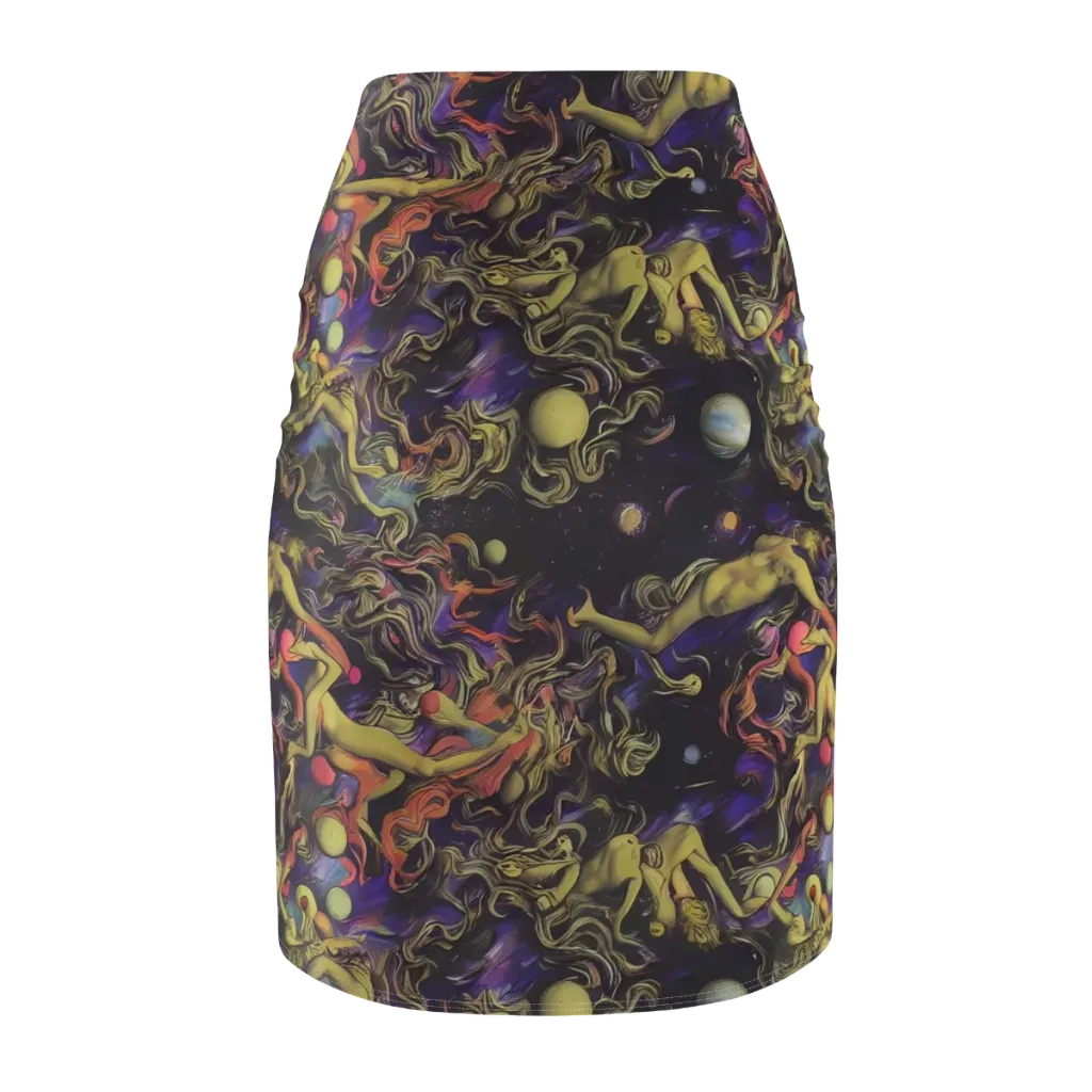 Galactic Playground on Pencil Skirt — Back