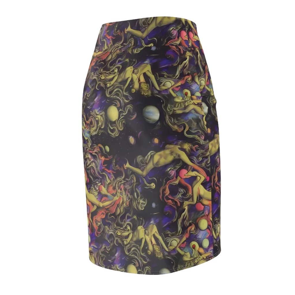 Galactic Playground on Pencil Skirt — Back Side
