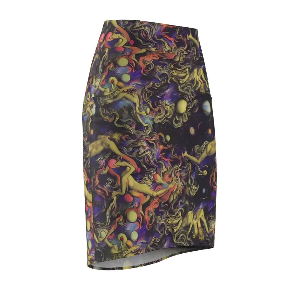 Galactic Playground on Pencil Skirt — Front Side