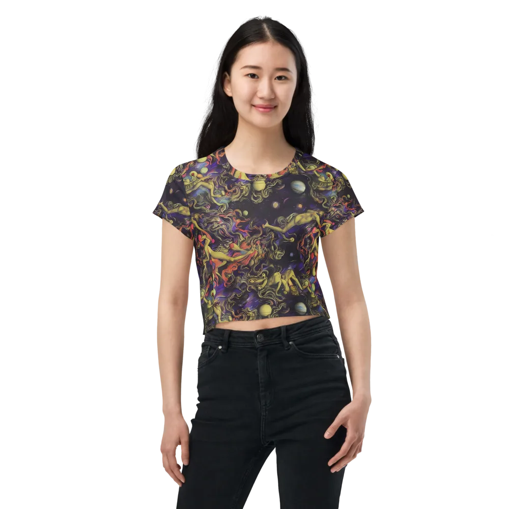 Galactic Playground on Crop Tee — Front