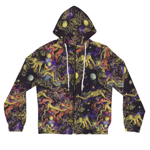 Galactic Playground on a Women's Full-Zip Hoodie