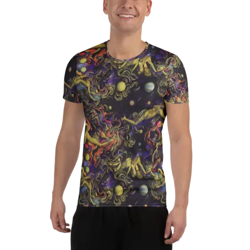 Galactic Playground on a Men's Athletic T-Shirt