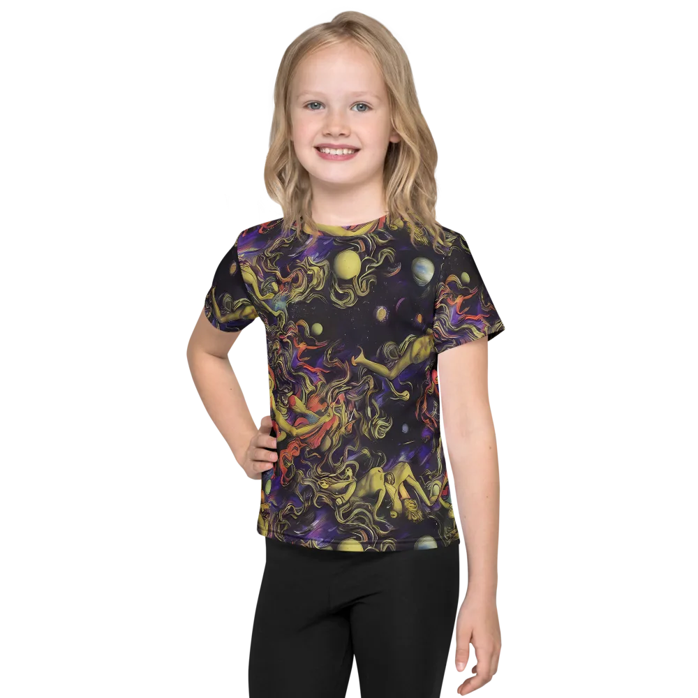 Galactic Playground on Kids Crew Neck T-Shirt — Front