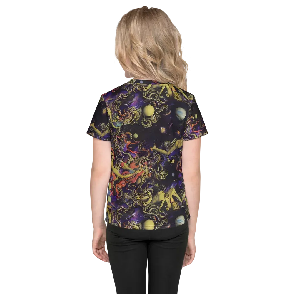 Galactic Playground on Kids Crew Neck T-Shirt — Back