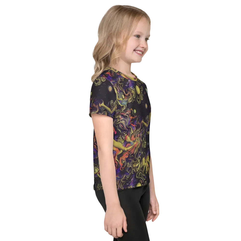 Galactic Playground on Kids Crew Neck T-Shirt — Right