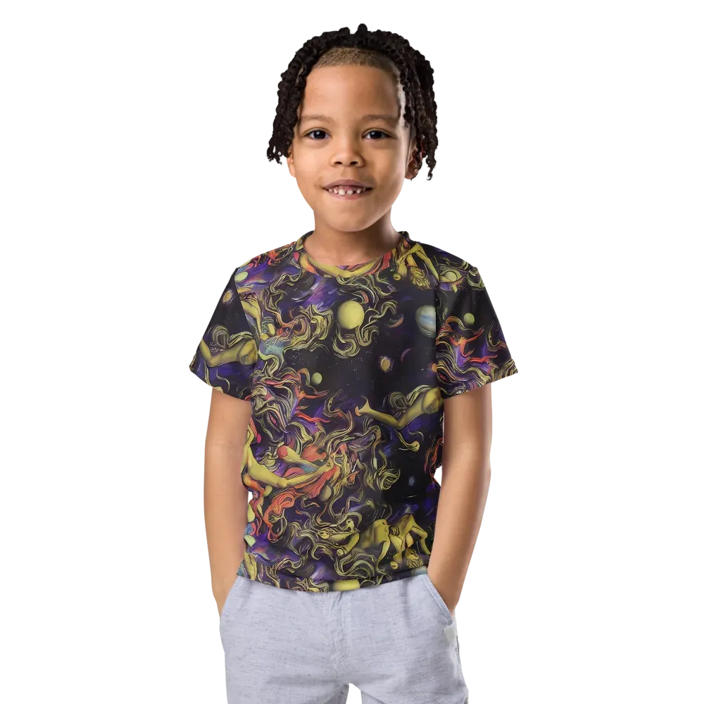 Galactic Playground on Kids Crew Neck T-Shirt — Front