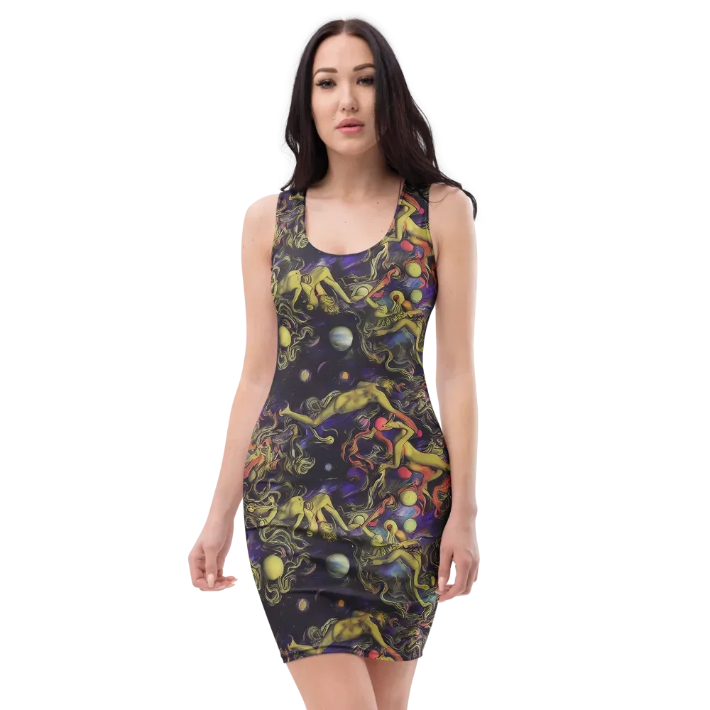 Galactic Playground on Bodycon Dress — Front