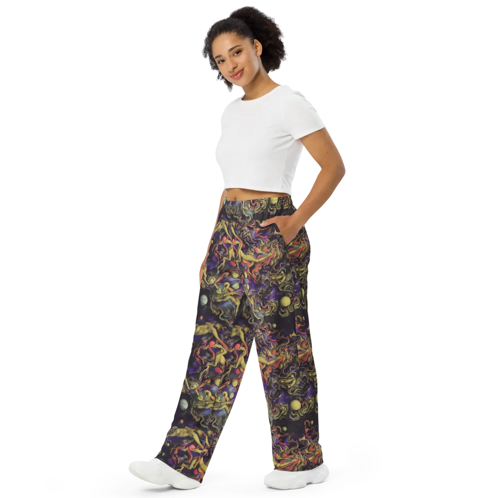 Galactic Playground on Wide-Leg Pants — Left Front