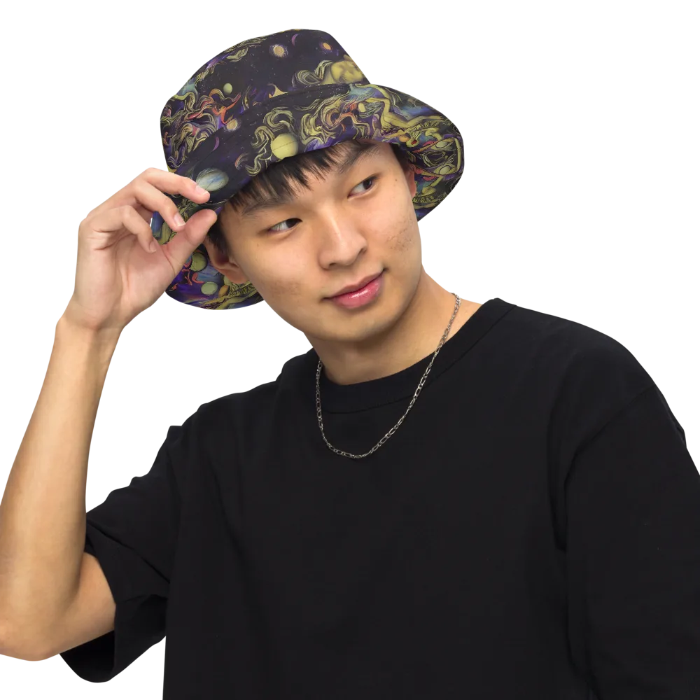 Galactic Playground on Reversible Bucket Hat — Front Inside