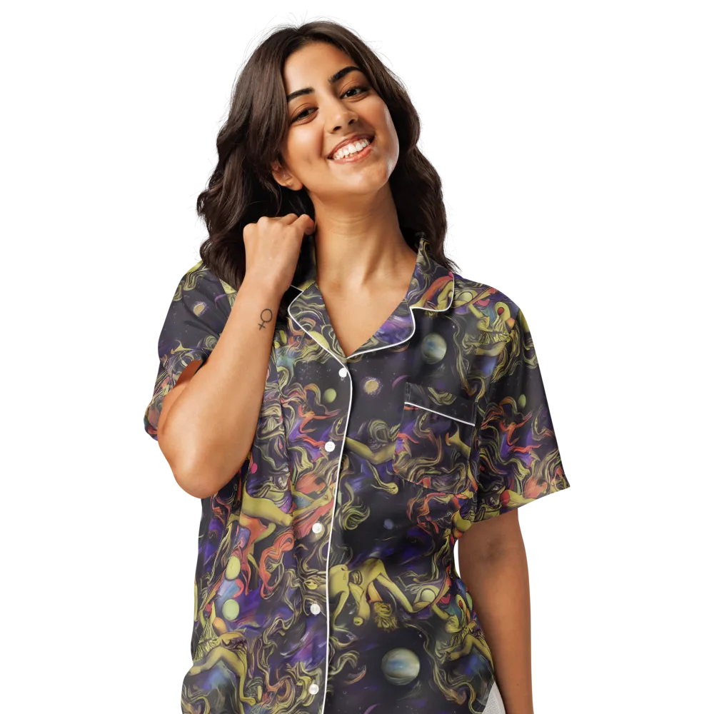 Galactic Playground on Women's Short Sleeve Pajama Top — Front
