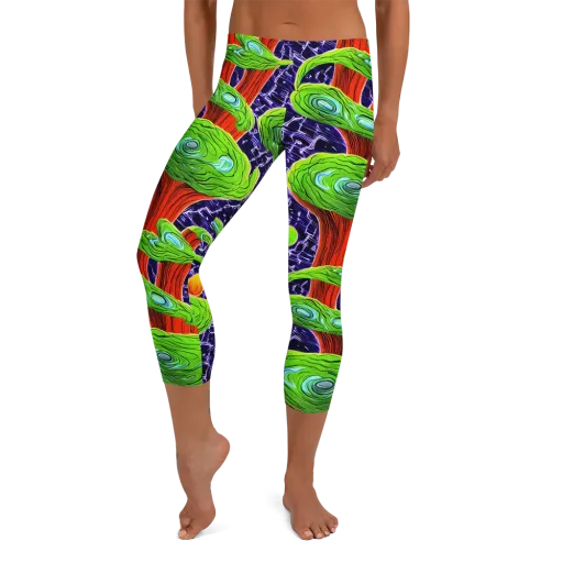 Psychedelic Grove on a Capri Leggings