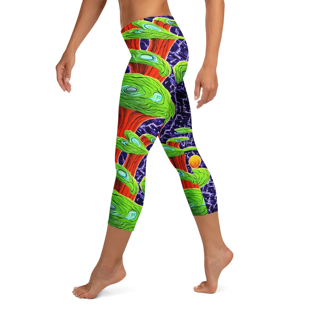 Psychedelic Grove on Capri Leggings — Left