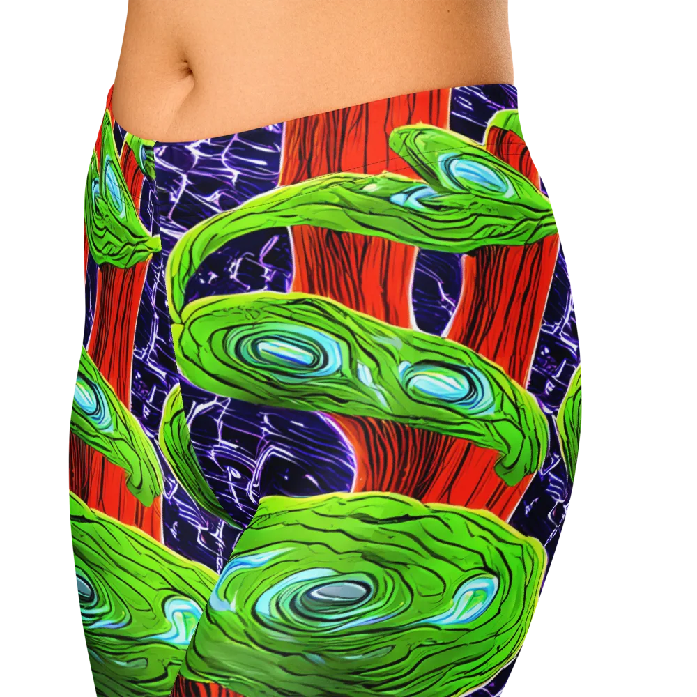 Psychedelic Grove on Capri Leggings — Zoomed-in