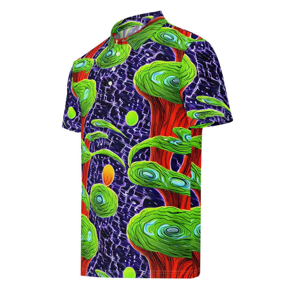 Psychedelic Grove on Men's Slim Fit Polo Shirt — Left Front
