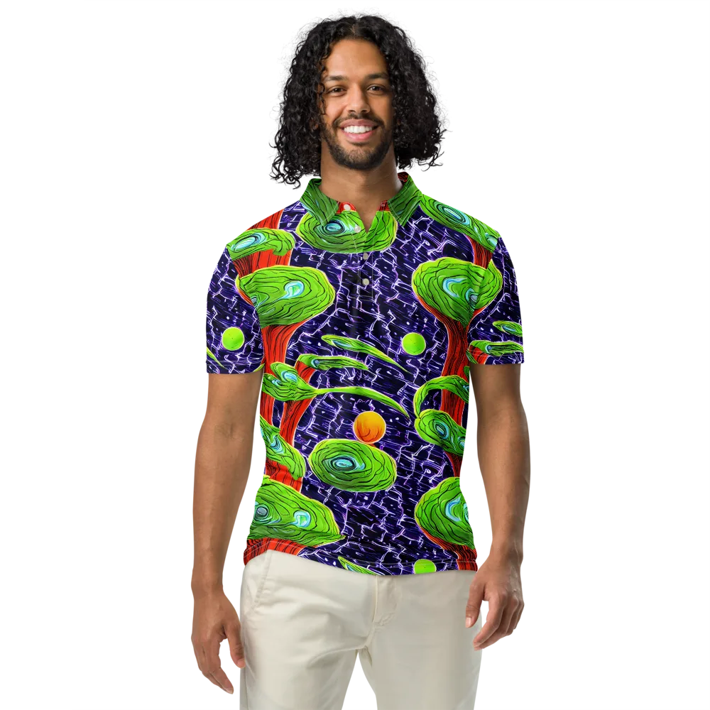 Psychedelic Grove on Men's Slim Fit Polo Shirt — Front