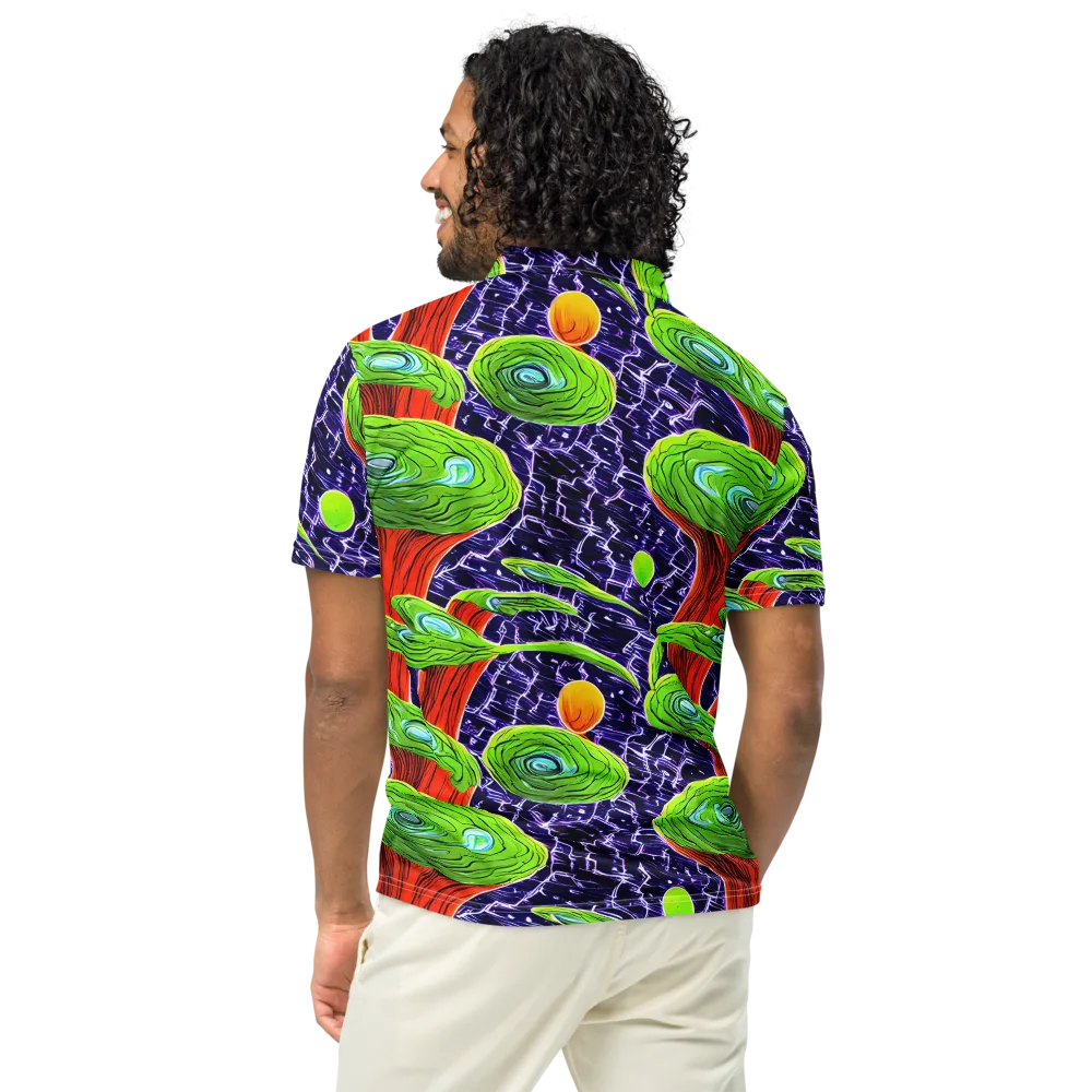 Psychedelic Grove on Men's Slim Fit Polo Shirt — Back