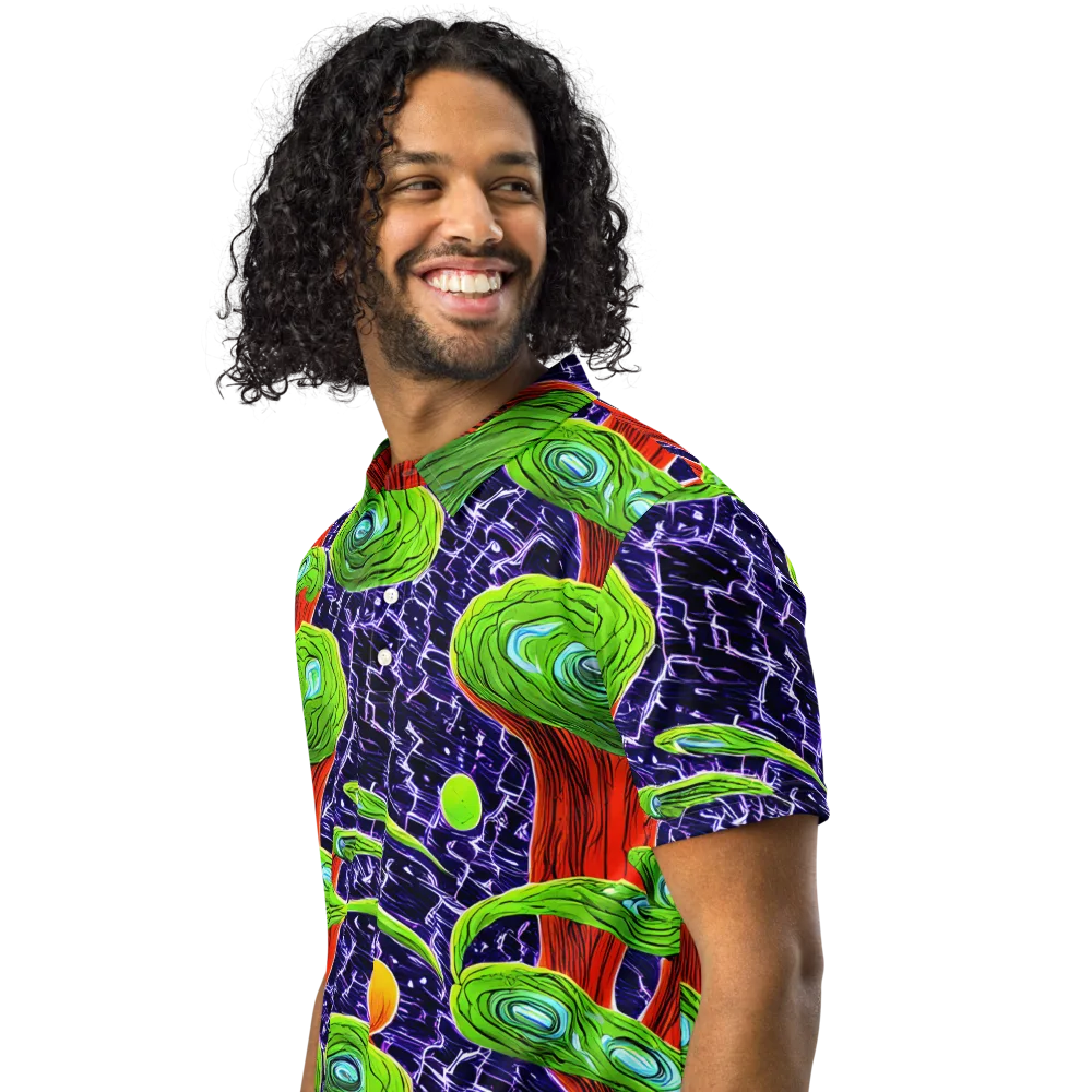 Psychedelic Grove on Men's Slim Fit Polo Shirt — Left Front