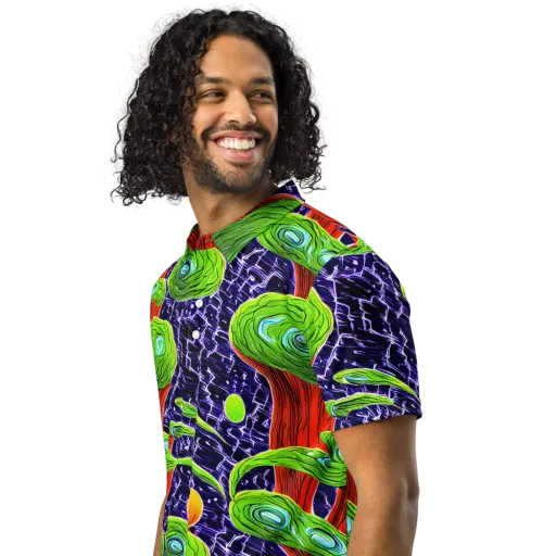 Psychedelic Grove on a Men's Slim Fit Polo Shirt