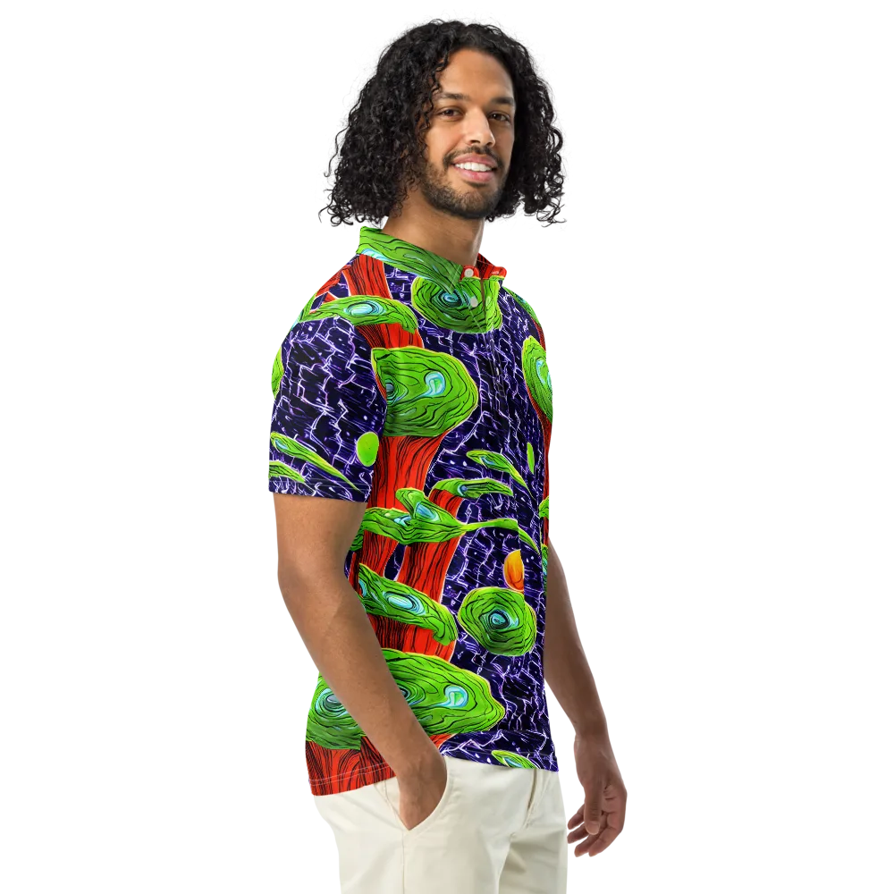 Psychedelic Grove on Men's Slim Fit Polo Shirt — Right Front