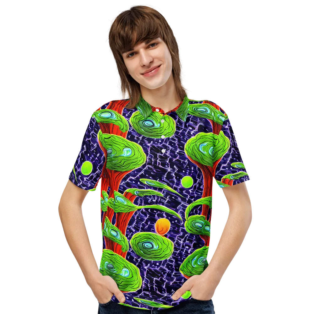 Psychedelic Grove on Men's Slim Fit Polo Shirt — Front