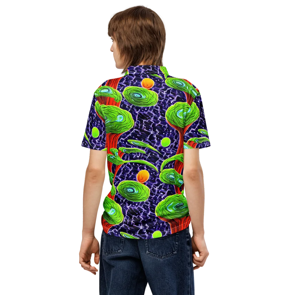 Psychedelic Grove on Men's Slim Fit Polo Shirt — Back