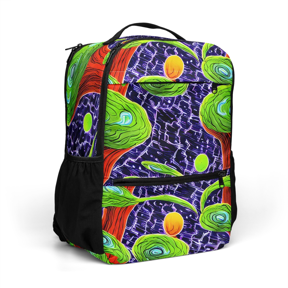 Psychedelic Grove on Utility Backpack — Right Front