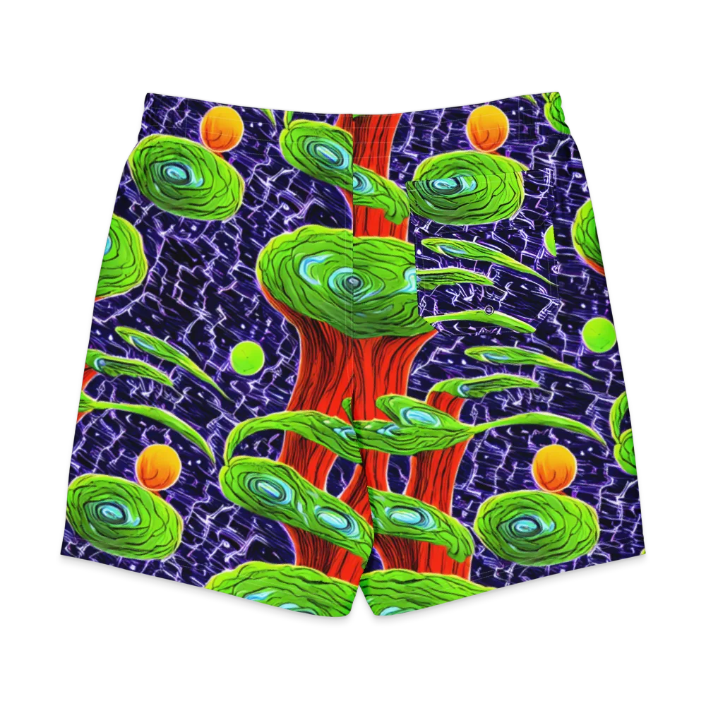 Psychedelic Grove on Men's Board Shorts — Back