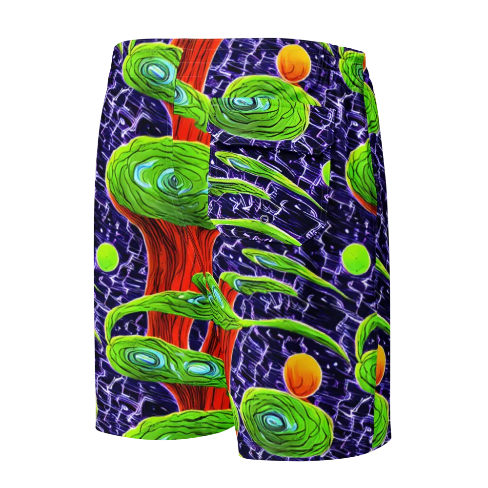 Psychedelic Grove on Men's Board Shorts — Back