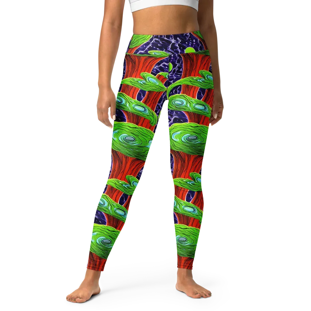 Psychedelic Grove on Yoga Leggings — Front