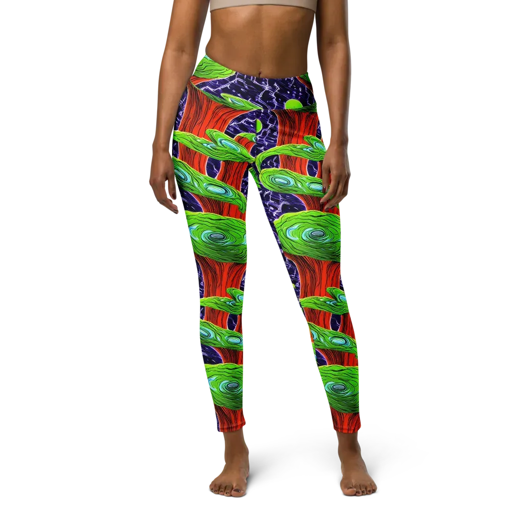 Psychedelic Grove on Yoga Leggings — Front