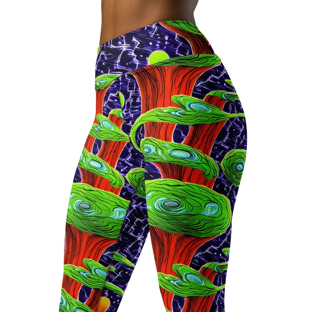 Psychedelic Grove on Yoga Leggings — Left Front