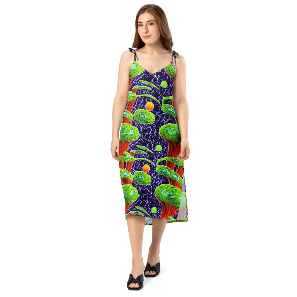 Psychedelic Grove on Slip Dress — Front