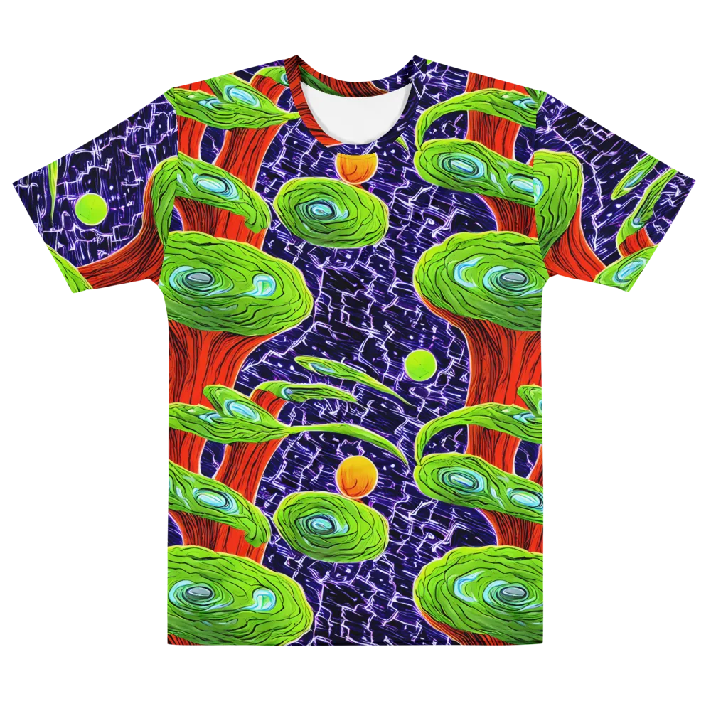 Psychedelic Grove on Men's Cotton Crew Neck T-Shirt — Front