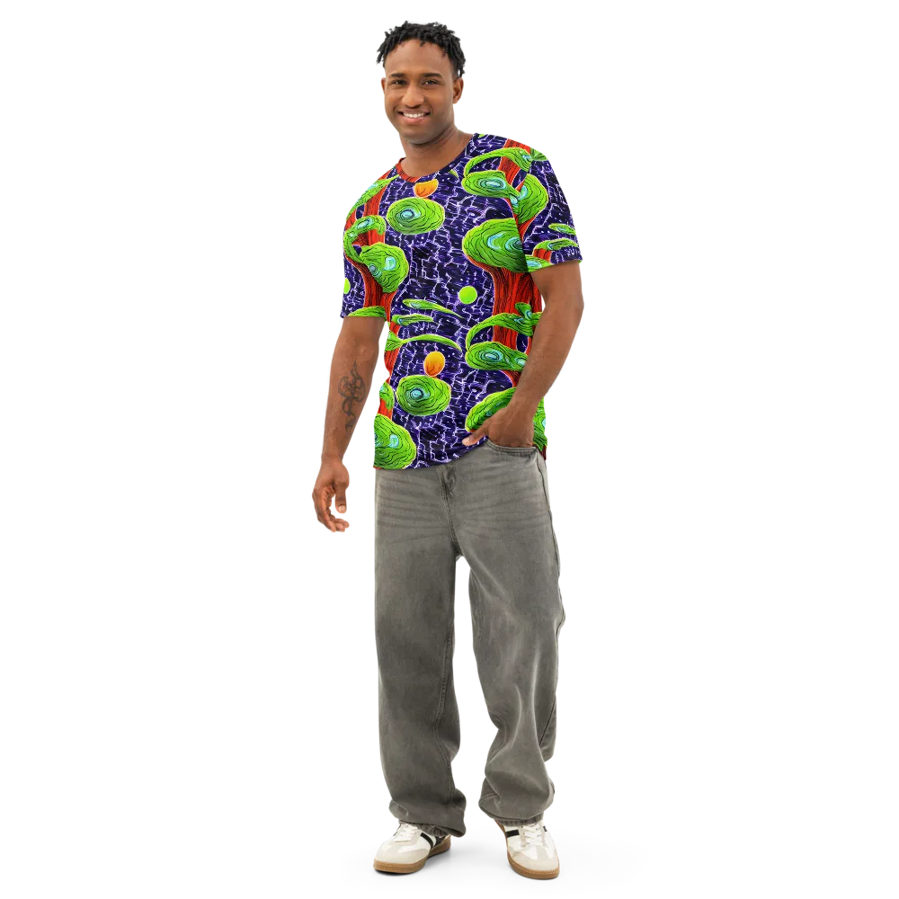 Psychedelic Grove on Men's Cotton Crew Neck T-Shirt — Front