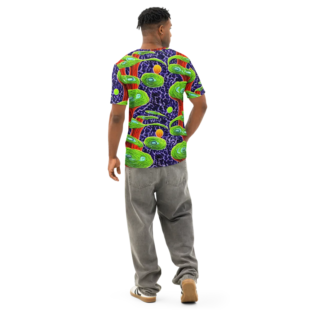 Psychedelic Grove on Men's Cotton Crew Neck T-Shirt — Back