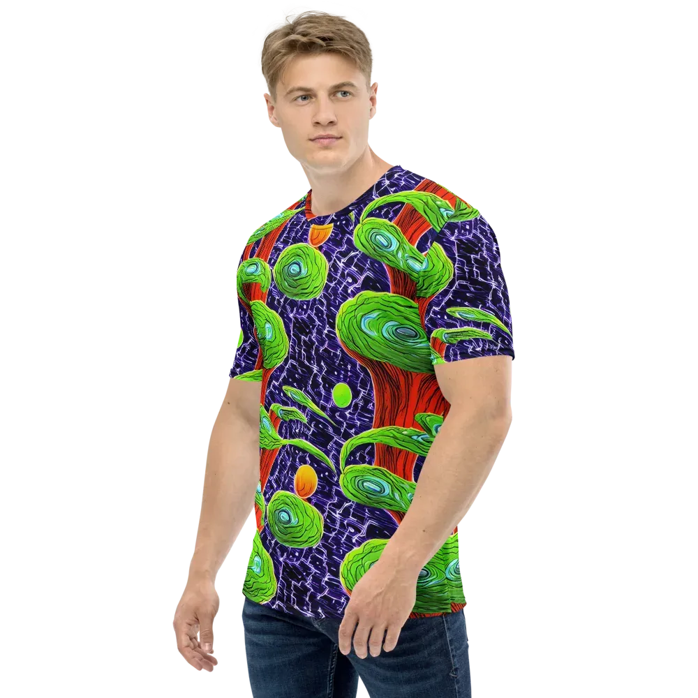 Psychedelic Grove on Men's Crew Neck T-Shirt — Left