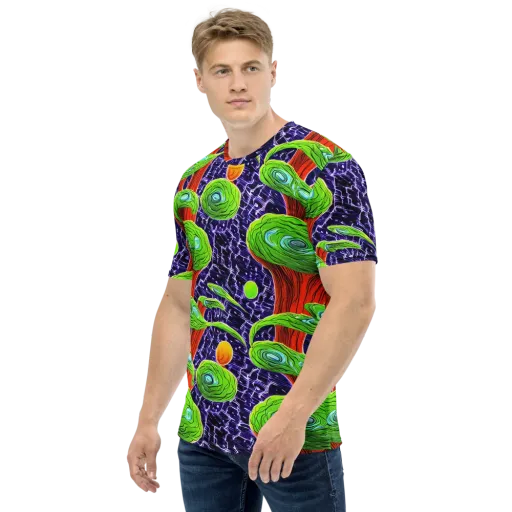 Psychedelic Grove on a Men's Crew Neck T-Shirt
