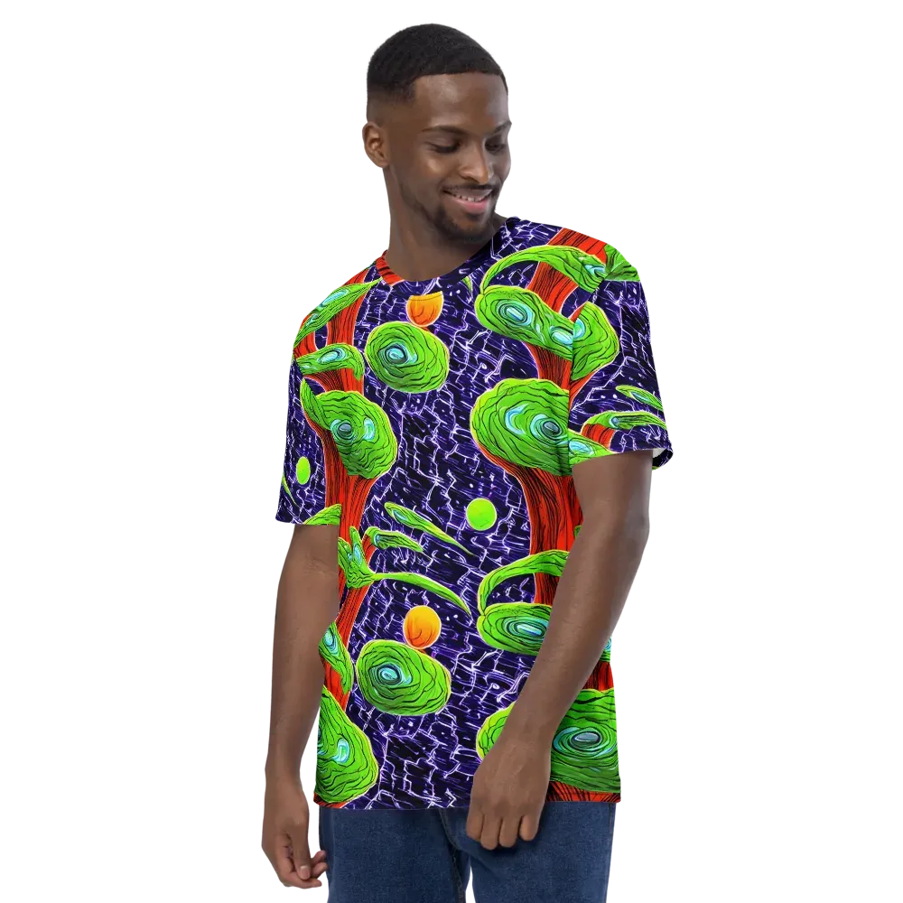 Psychedelic Grove on Men's Crew Neck T-Shirt — Left