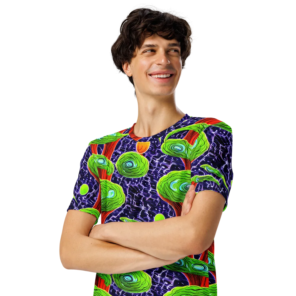 Psychedelic Grove on Men's Crew Neck T-Shirt — Left Front