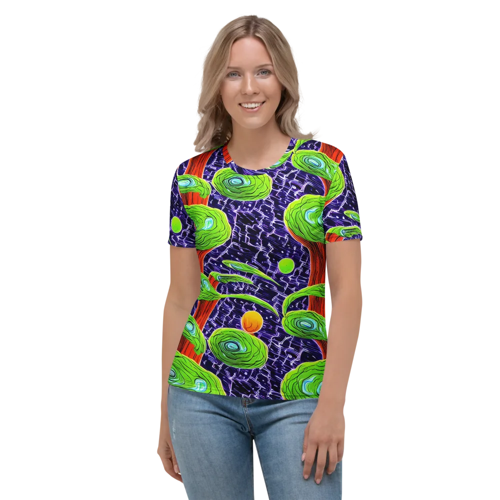 Psychedelic Grove on Women's Crew Neck T-Shirt — Front