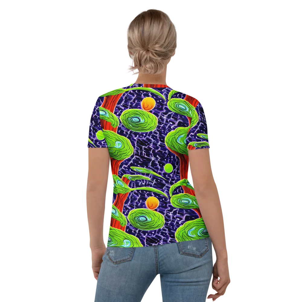 Psychedelic Grove on Women's Crew Neck T-Shirt — Back