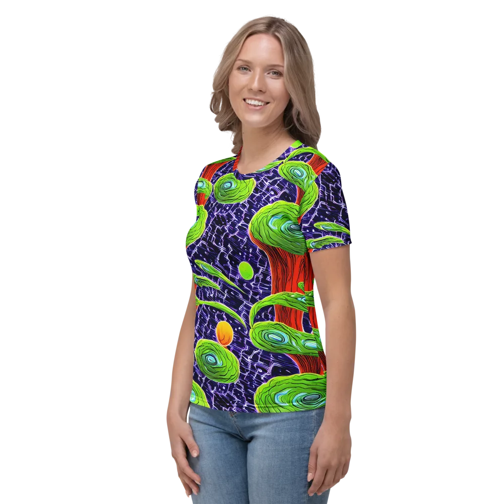 Psychedelic Grove on Women's Crew Neck T-Shirt — Left