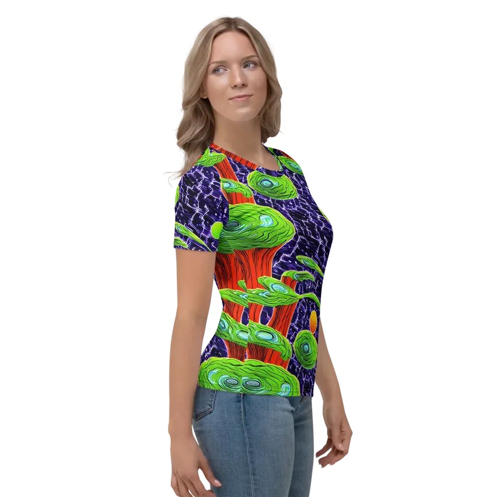 Psychedelic Grove on Women's Crew Neck T-Shirt — Right