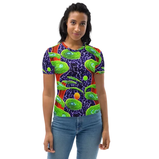 Psychedelic Grove on a Women's Crew Neck T-Shirt