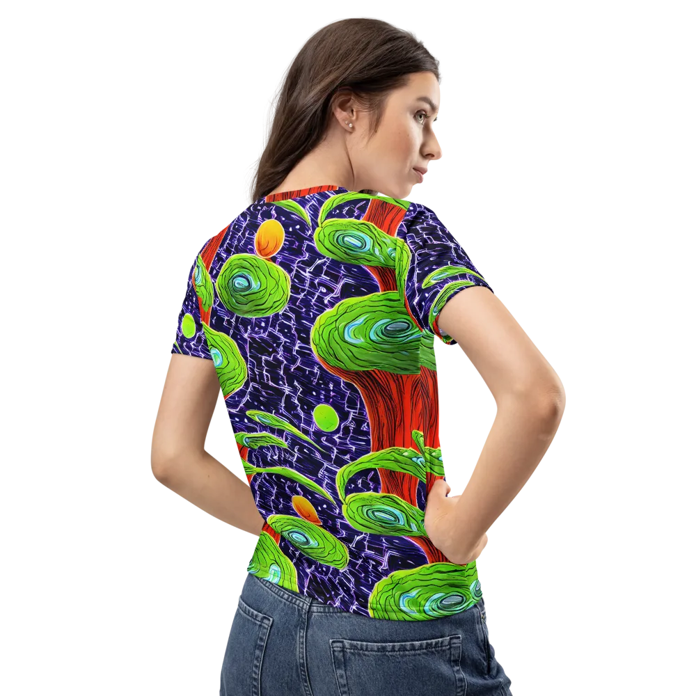 Psychedelic Grove on Women's Crew Neck T-Shirt — Back