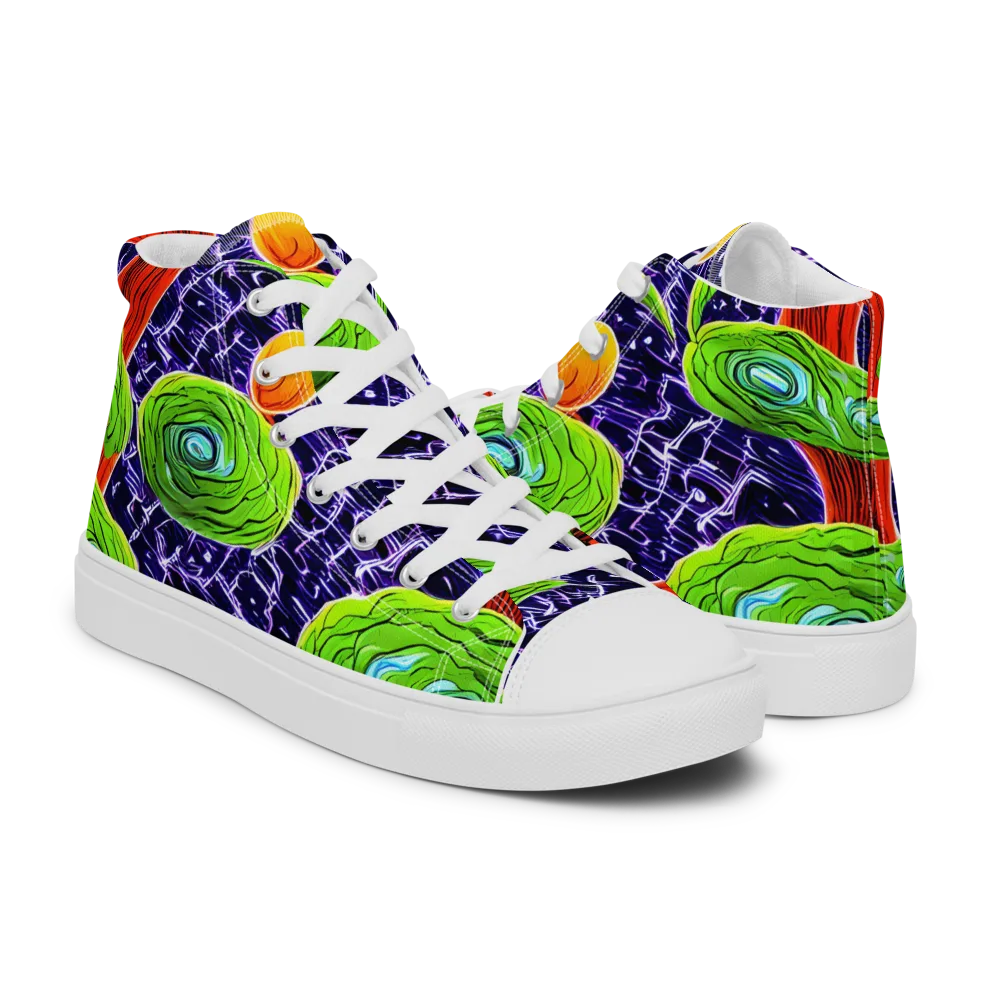 Psychedelic Grove on Women's High Top Canvas Shoes — Right